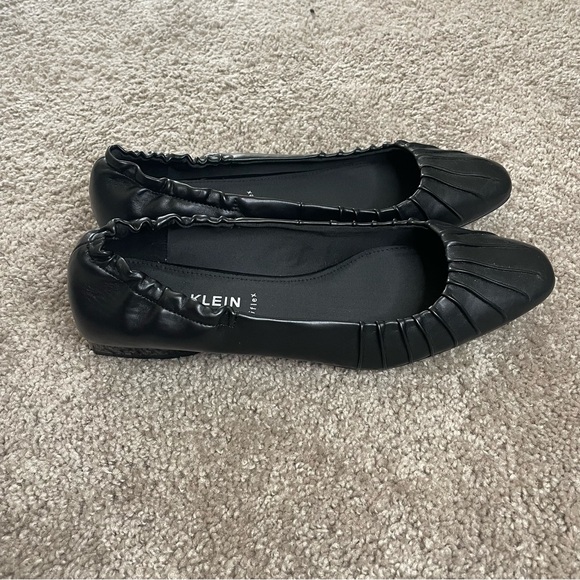 Anne Klein Crystell Ballet Flats Black Faux Leather Classic Ballerina Size 11 - Picture 2 of 7